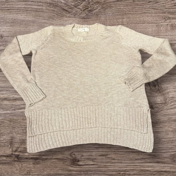 Stitch Fix PINQUE Tan Crewneck Sweater Size Small - Picture 4 of 9